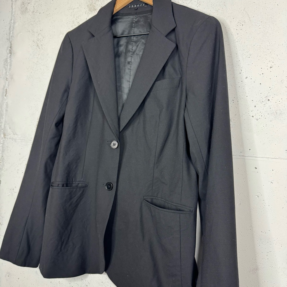 Theory Two Button Blazer Jacket Notch Lapel Front… - image 6